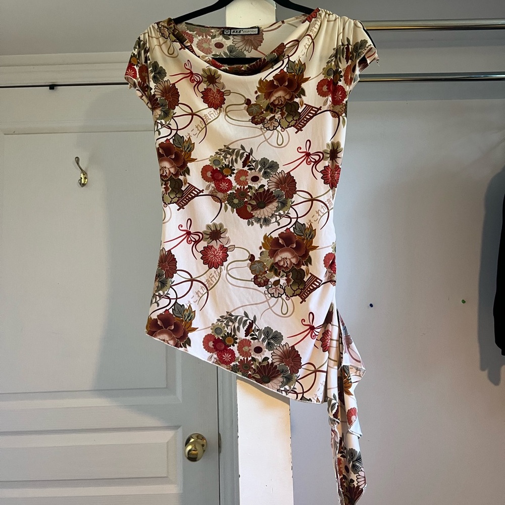 Floral Asymmetrical Top